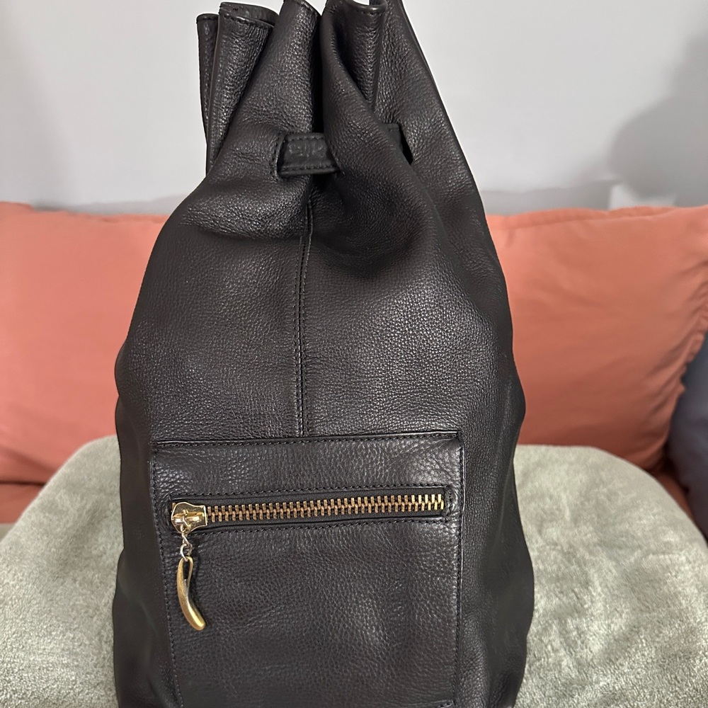 Sabina Black Leather Backpack